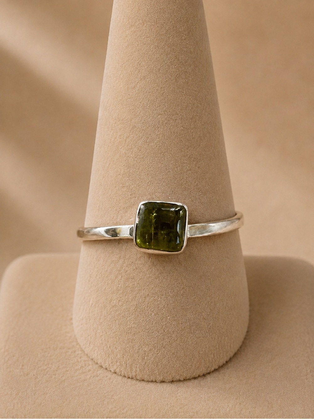 Green Tourmaline Square Cabachon 925 Sterling Silver NEW 8 #658